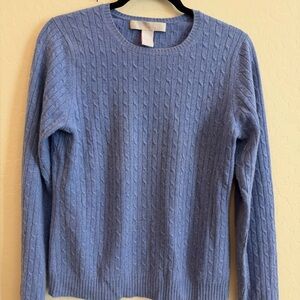Cashmere Blue Cable Knit Sweater
